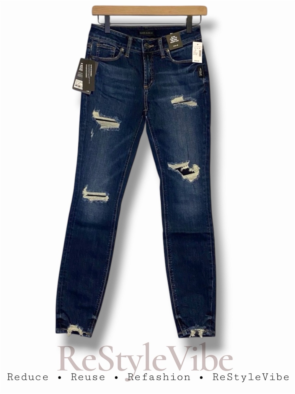 SILVER JEANS Womens Denim 24/L29 Elyse Curvy Skinny Fit Style Stretch NWT NEW
